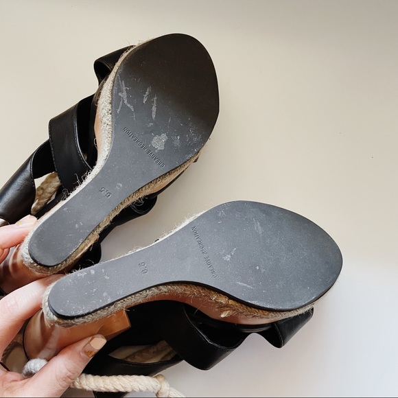 Nautical Inspired Leather Cut Out Wedge Sandal - Picture 8 of 8